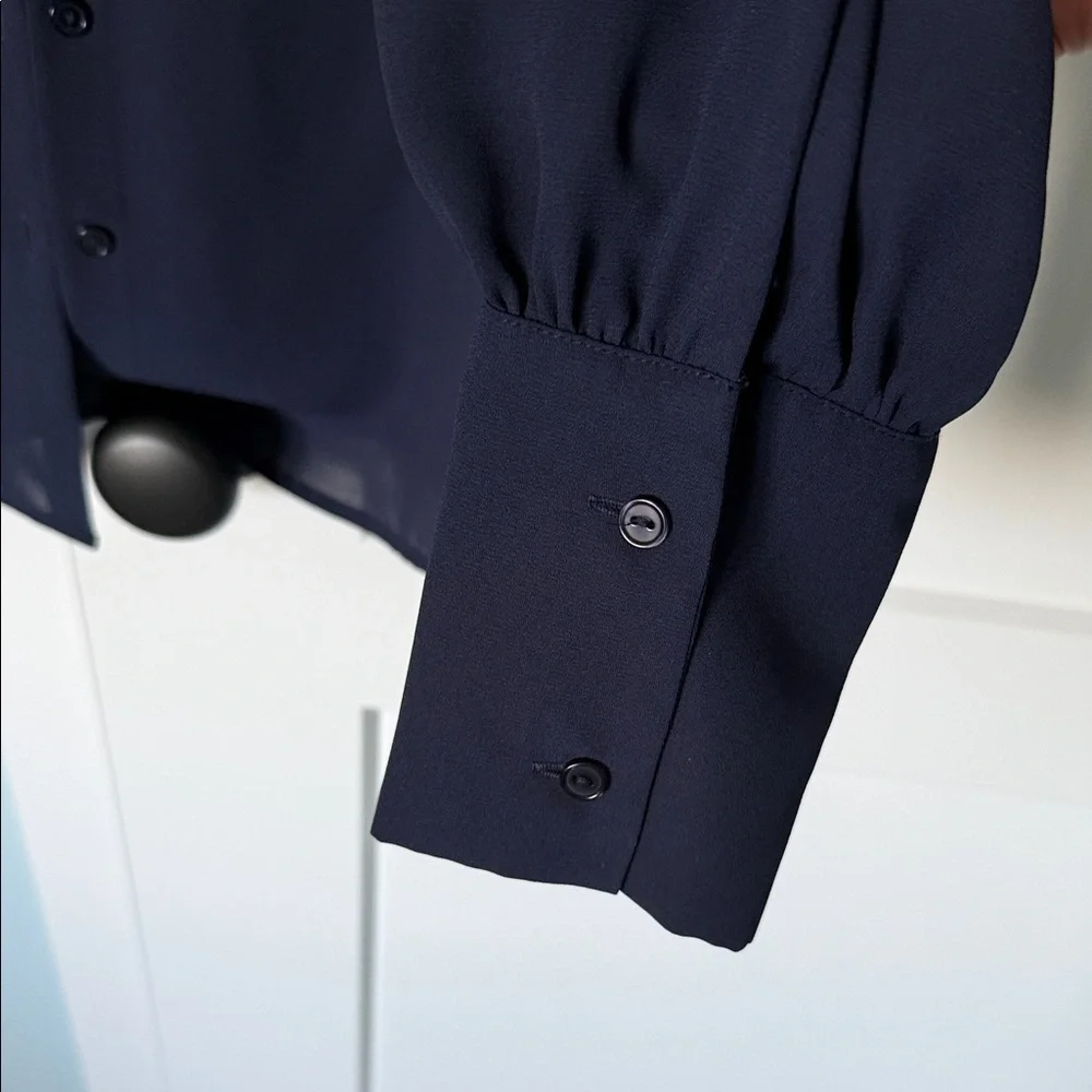 Evy's Tree Navy Ruffled Blouse - Picture 4 of 5